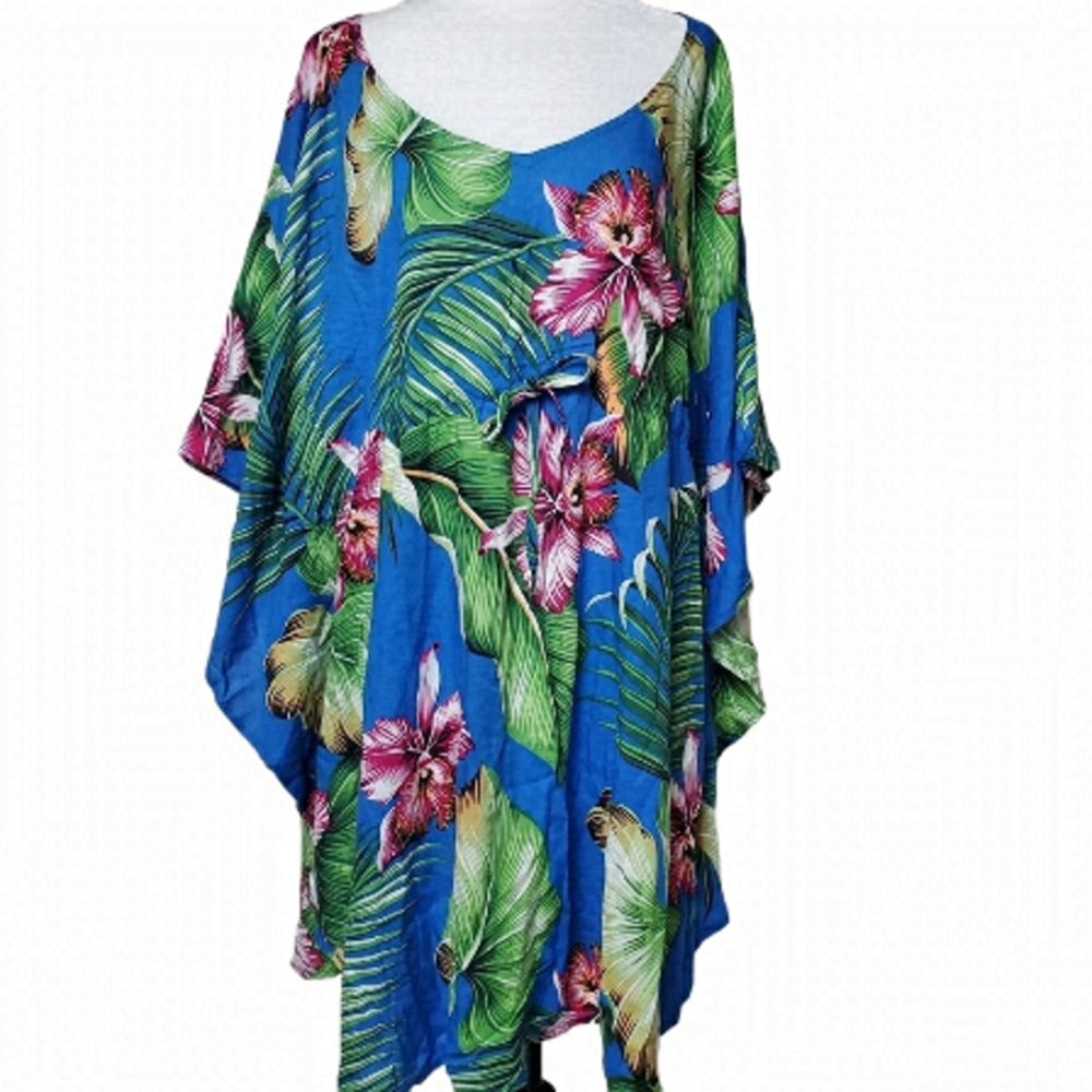 TROPICAL Print Women's Caftan Summer Cover up Top